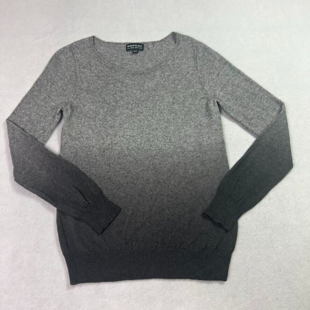 Repeat Silver Edition Sweater Womens 38/S Gray Black Cashmere Wool Ombre